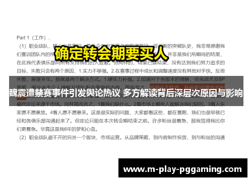 魏震遭禁赛事件引发舆论热议 多方解读背后深层次原因与影响